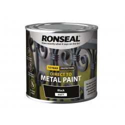 Ronseal 39181 Direct to Metal Paint Black Matt 250ml