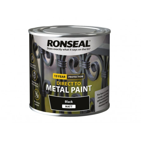 Ronseal 39181 Direct to Metal Paint Black Matt 250ml