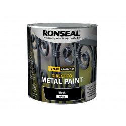 Ronseal 39214 Direct to Metal Paint Black Matt 2.5 litre