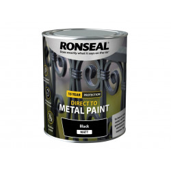 Ronseal 39197 Direct to Metal Paint Black Matt 750ml