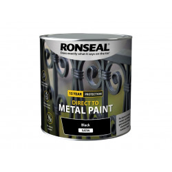 Ronseal 39213 Direct to Metal Paint Black Satin 2.5 litre