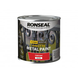 Ronseal 39193 Direct to Metal Paint Chilli Red Gloss 250ml