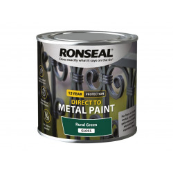 Ronseal 39185 Direct to Metal Paint Rural Green Gloss 250ml