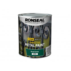 Ronseal 39203 Direct to Metal Paint Rural Green Satin 750ml