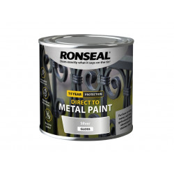 Ronseal 39403 Direct to Metal Paint Silver Gloss 250ml
