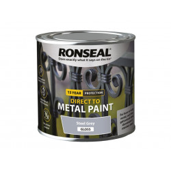 Ronseal 39187 Direct to Metal Paint Steel Grey Gloss 250ml