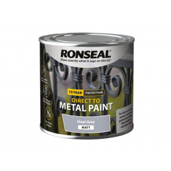 Ronseal 39189 Direct to Metal Paint Steel Grey Matt 250ml
