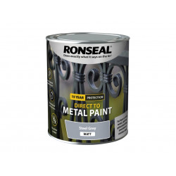 Ronseal 39206 Direct to Metal Paint Steel Grey Matt 750ml