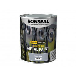 Ronseal 39205 Direct to Metal Paint Steel Grey Satin 750ml