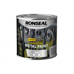 Ronseal 39404 Direct to Metal Paint Silver Satin 250ml