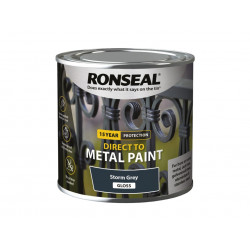 Ronseal 39190 Direct to Metal Paint Storm Grey Gloss 250ml