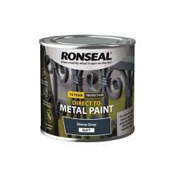 Ronseal 39192 Direct to Metal Paint Storm Grey Matt 250ml