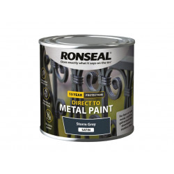 Ronseal 39191 Direct to Metal Paint Storm Grey Satin 250ml