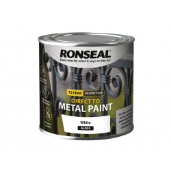 Ronseal 39182 Direct to Metal Paint White Gloss 250ml
