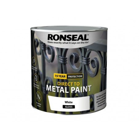 Ronseal 39215 Direct to Metal Paint White Gloss 2.5 litre