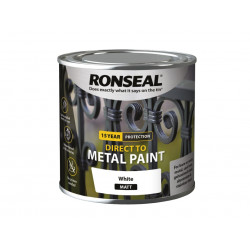 Ronseal 39184 Direct to Metal Paint White Matt 250ml