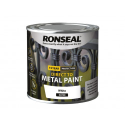 Ronseal 39183 Direct to Metal Paint White Satin 250ml