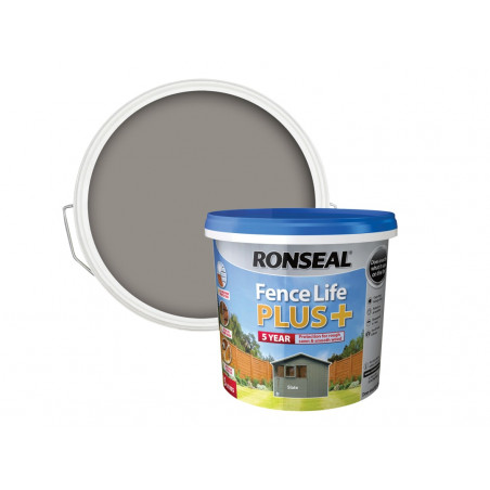 Ronseal 37629 Fence Life Plus+ Slate 5 litre