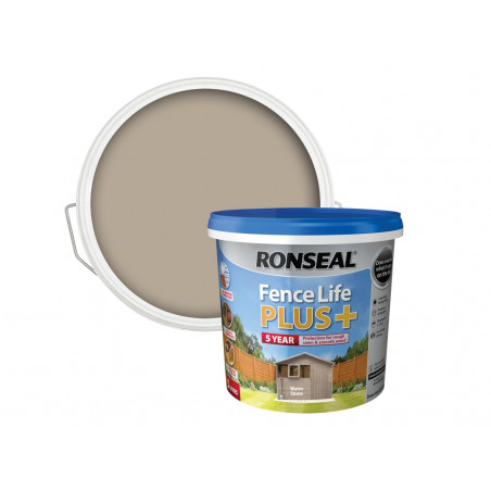 Ronseal 38396 Fence Life Plus+ Warm Stone 5 litre