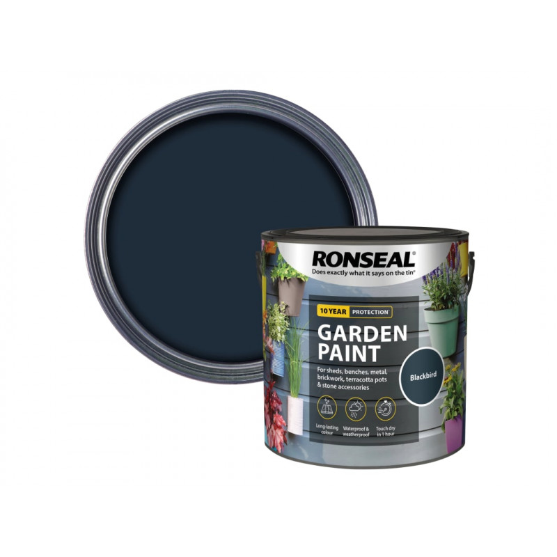 Ronseal 37430 Garden Paint Blackbird 2.5 litre Ronseal 37430 Garden Paint Blackbird 2.5 litre