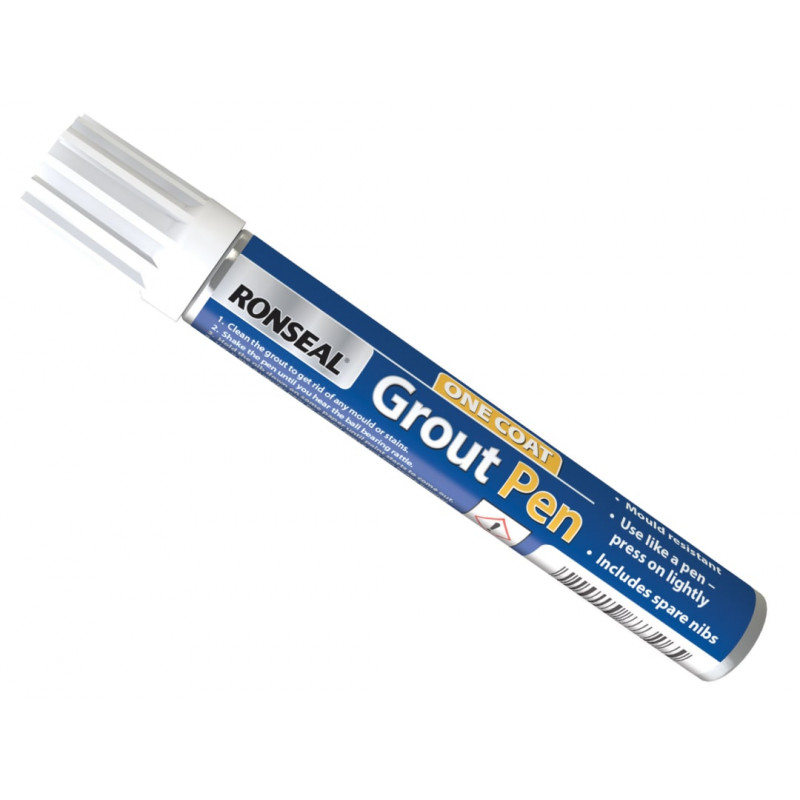 Ronseal 37323 One Coat Grout Pen Brilliant White 7ml Ronseal 37323 One Coat Grout Pen Brilliant White 7ml