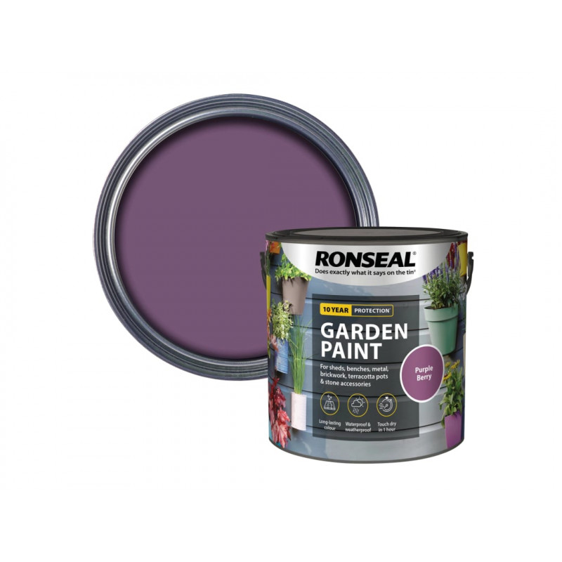 Ronseal 37425 Garden Paint Purple Berry 2.5 litre Ronseal 37425 Garden Paint Purple Berry 2.5 litre