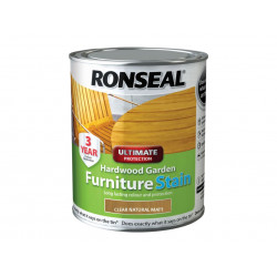 Ronseal 36429 Ultimate Protection Hardwood Garden Furniture Stain Natural Matt 750ml