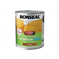 Ronseal 36430 Ultimate Protection Hardwood Garden Furniture Stain Rich Teak 750ml