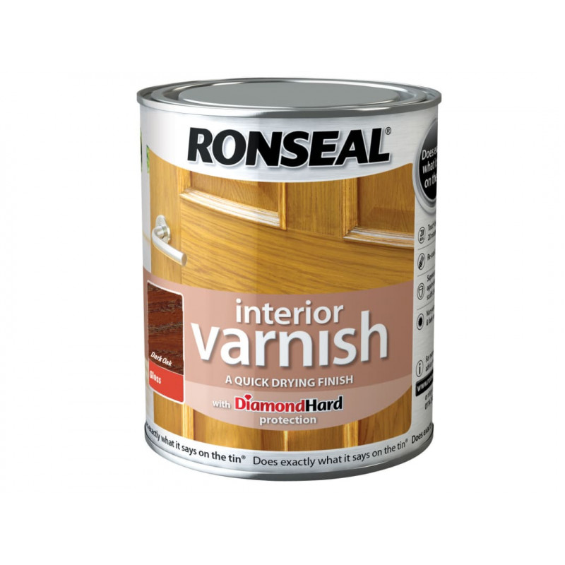 Ronseal 36844 Interior Varnish Quick Dry Gloss Dark Oak 250ml Ronseal 36844 Interior Varnish Quick Dry Gloss Dark Oak 250ml