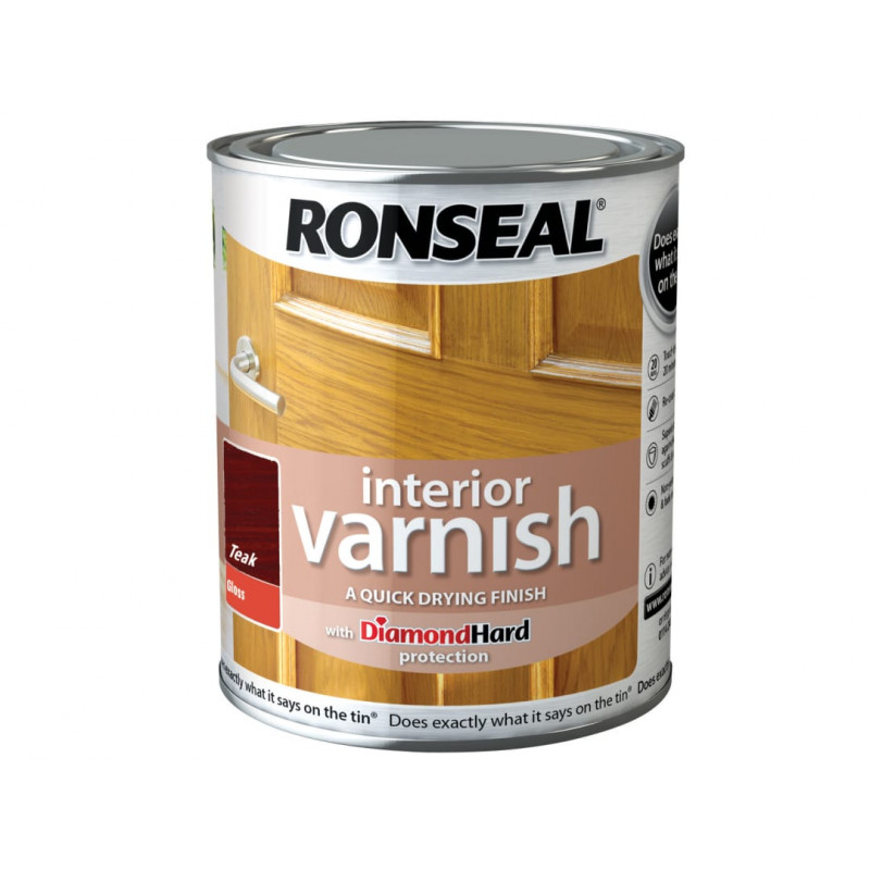 Ronseal 36845 Interior Varnish Quick Dry Gloss Teak 250ml Ronseal 36845 Interior Varnish Quick Dry Gloss Teak 250ml