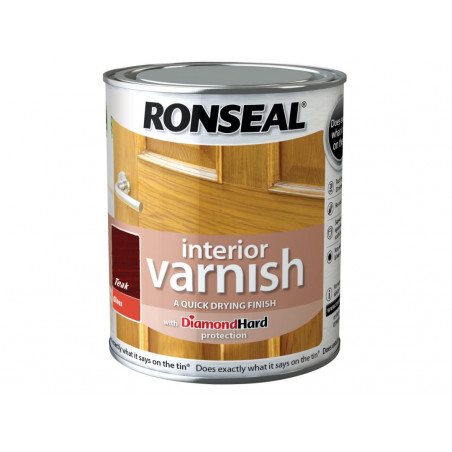 Ronseal 36851 Interior Varnish Quick Dry Gloss Teak 750ml