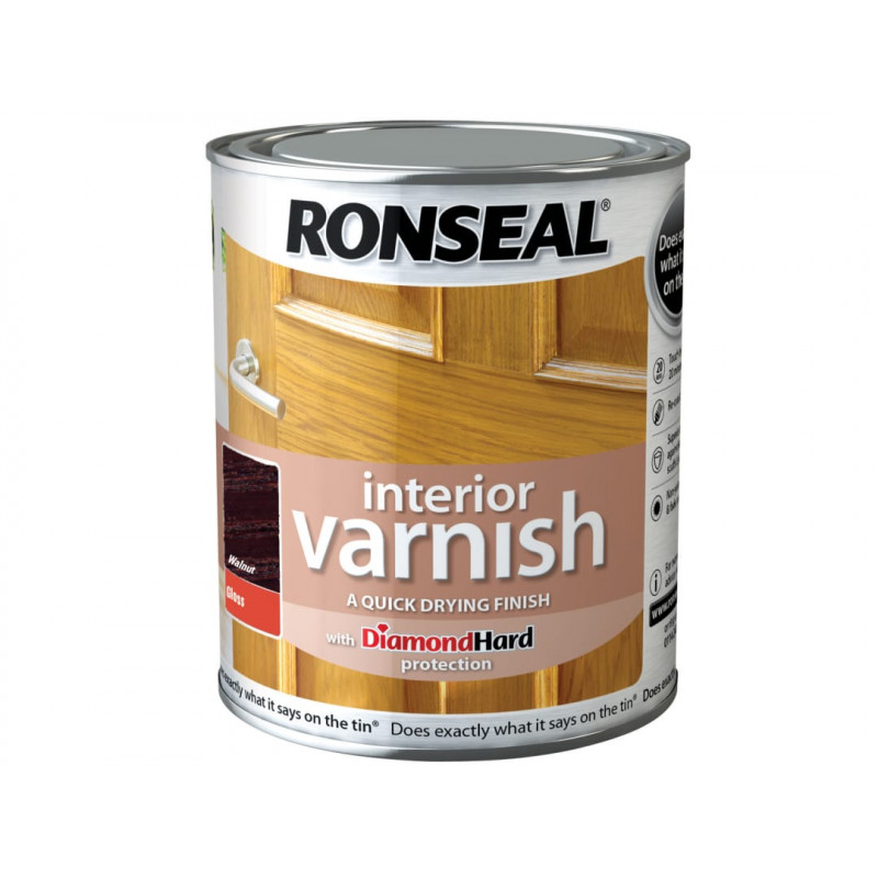 Ronseal 36847 Interior Varnish Quick Dry Gloss Walnut 250ml Ronseal 36847 Interior Varnish Quick Dry Gloss Walnut 250ml