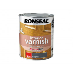 Ronseal 39424 Interior Varnish Quick Dry Gloss Graphite 750ml