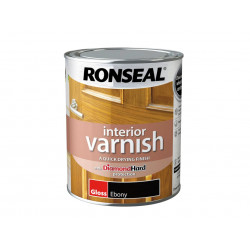Ronseal 39420 Interior Varnish Quick Dry Gloss Ebony 750ml