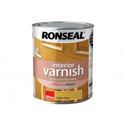 Ronseal 39431 Interior Varnish Quick Dry Gloss Light Oak Gloss 750ml