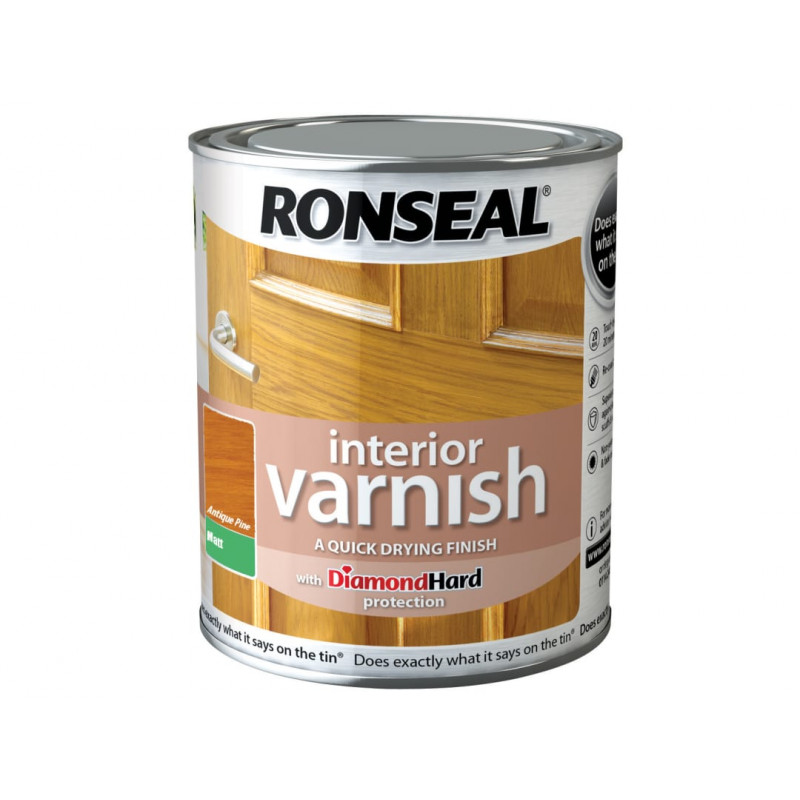 Ronseal 36856 Interior Varnish Quick Dry Matt Antique Pine 250ml Ronseal 36856 Interior Varnish Quick Dry Matt Antique Pine 250ml