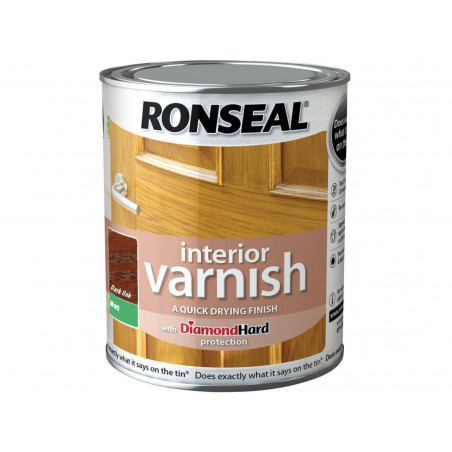 Ronseal 36857 Interior Varnish Quick Dry Matt Dark Oak 250ml