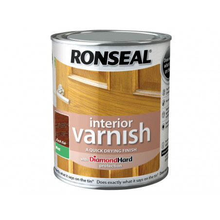 Ronseal 36865 Interior Varnish Quick Dry Matt Dark Oak 750ml
