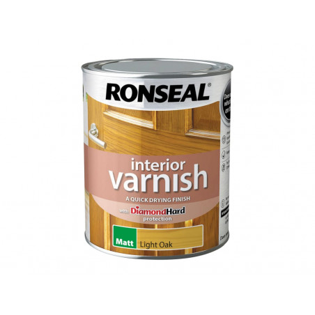 Ronseal 39429 Interior Varnish Quick Dry Matt Light Oak 750ml