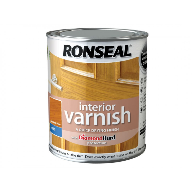 Ronseal 36837 Interior Varnish Quick Dry Satin Antique Pine 750ml Ronseal 36837 Interior Varnish Quick Dry Satin Antique Pine 750ml