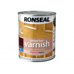 Ronseal 36828 Interior Varnish Quick Dry Satin Deep Mahogany 250ml