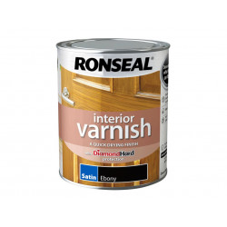 Ronseal 39432 Interior Varnish Quick Dry Satin Ebony 750ml