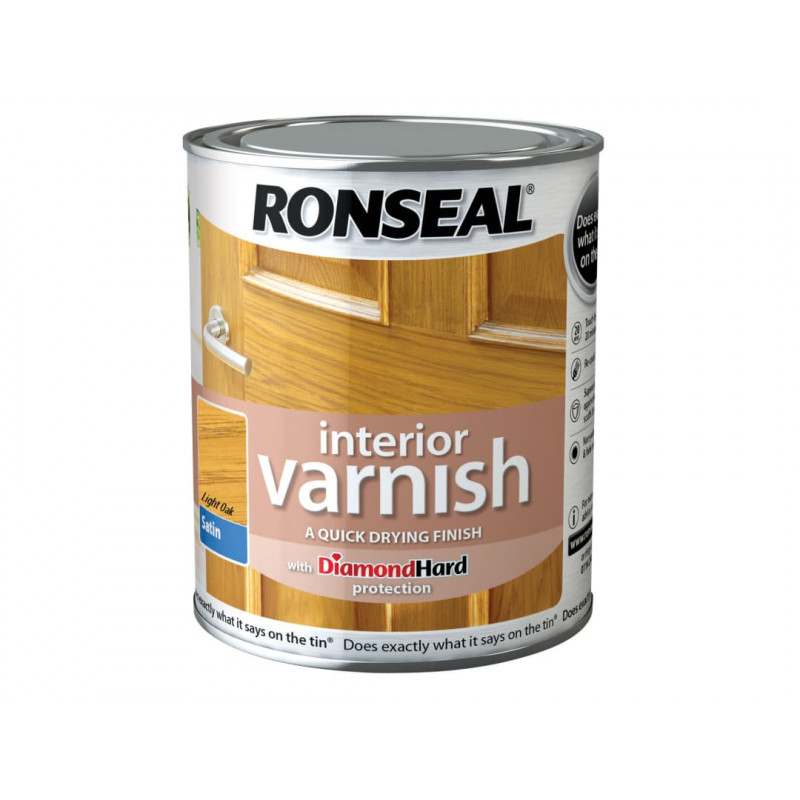 Ronseal 36821 Interior Varnish Quick Dry Satin Light Oak 250ml Ronseal 36821 Interior Varnish Quick Dry Satin Light Oak 250ml