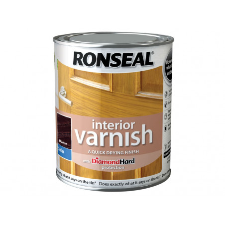 Ronseal 36829 Interior Varnish Quick Dry Satin Walnut 250ml