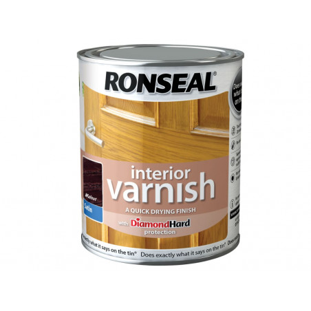 Ronseal 36841 Interior Varnish Quick Dry Satin Walnut 750ml