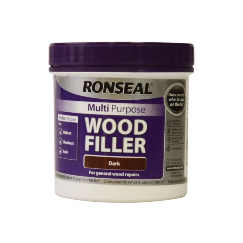 Ronseal 34748 Multipurpose Wood Filler Tub Dark 465g Ronseal 34748 Multipurpose Wood Filler Tub Dark 465g