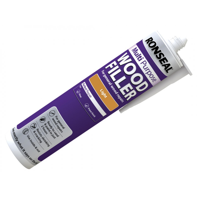 Ronseal 33366 Multipurpose Wood Filler Cartridge Light 310ml Ronseal 33366 Multipurpose Wood Filler Cartridge Light 310ml