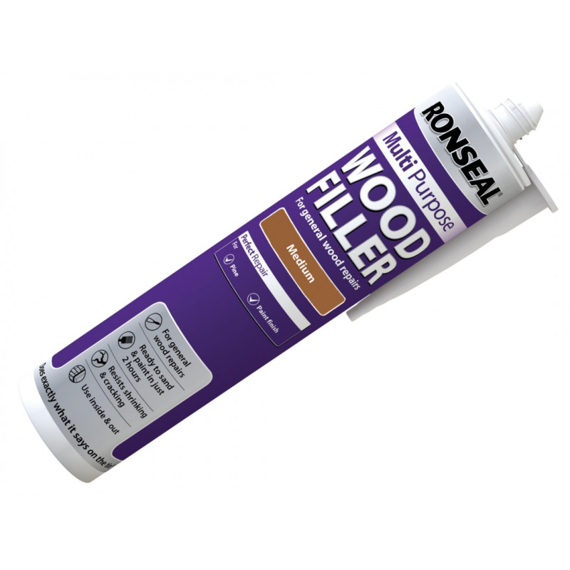 Ronseal 33367 Multipurpose Wood Filler Cartridge Medium 310ml Ronseal 33367 Multipurpose Wood Filler Cartridge Medium 310ml