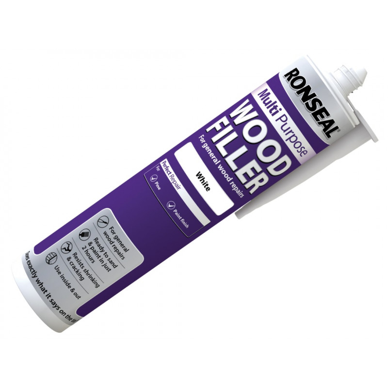 Ronseal 33369 Multipurpose Wood Filler Cartridge White 310ml