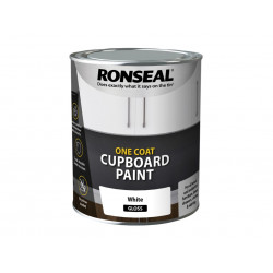 Ronseal 37498 One Coat Cupboard Paint White Gloss 750ml